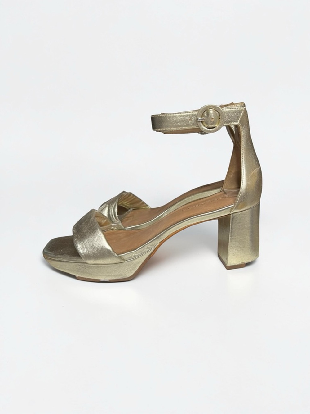 🌻NEW NWOT Bernardo Metallic Leather Strappy Platform Sandals Women's Size 7.5